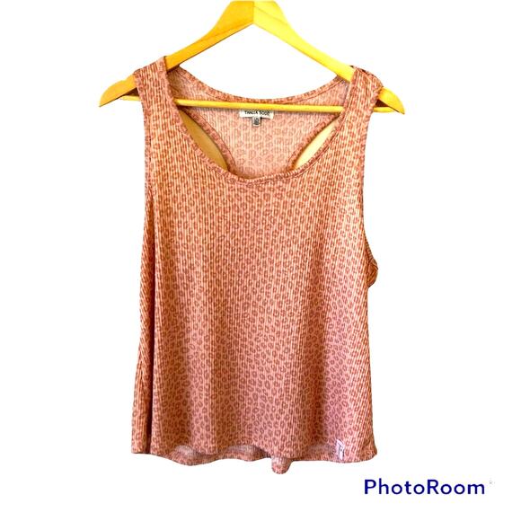 Thalia Sodi Tops - Thalia Sodi Leopard Print Tank Top Womens Large Soft Pink Racerback Y2K Stretch